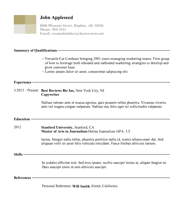 Pongo Resume Sample