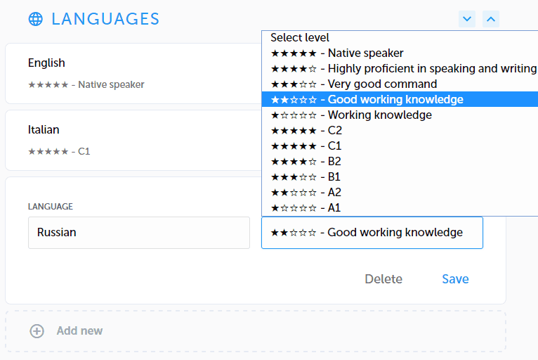 Languages and Levels