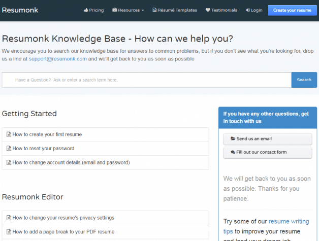 Resumonk's Knowledge Base