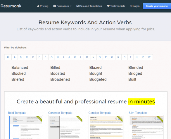 Resumonk Resume Keyword Search