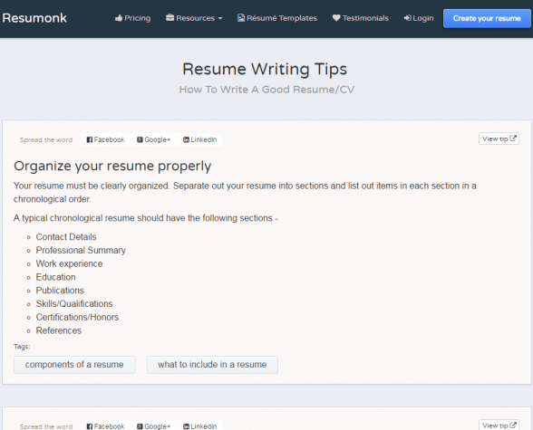 Resumonk Writing a begin: Advice